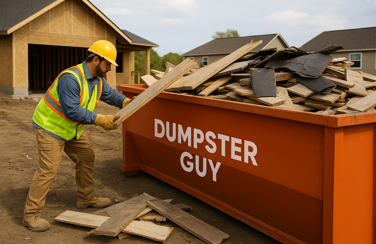 construction-dumpster-at-jobsite Construction Dumpster Rental Services